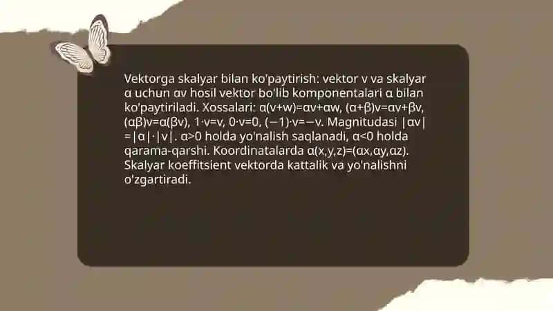 Vektorlar ustida chiziqli amallar 4