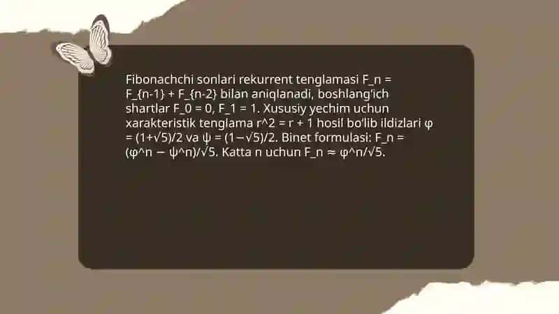 Fibonachchi sonlari 4