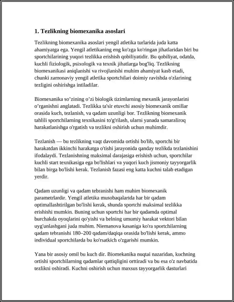 Tezlikning biomexanika asoslari 4