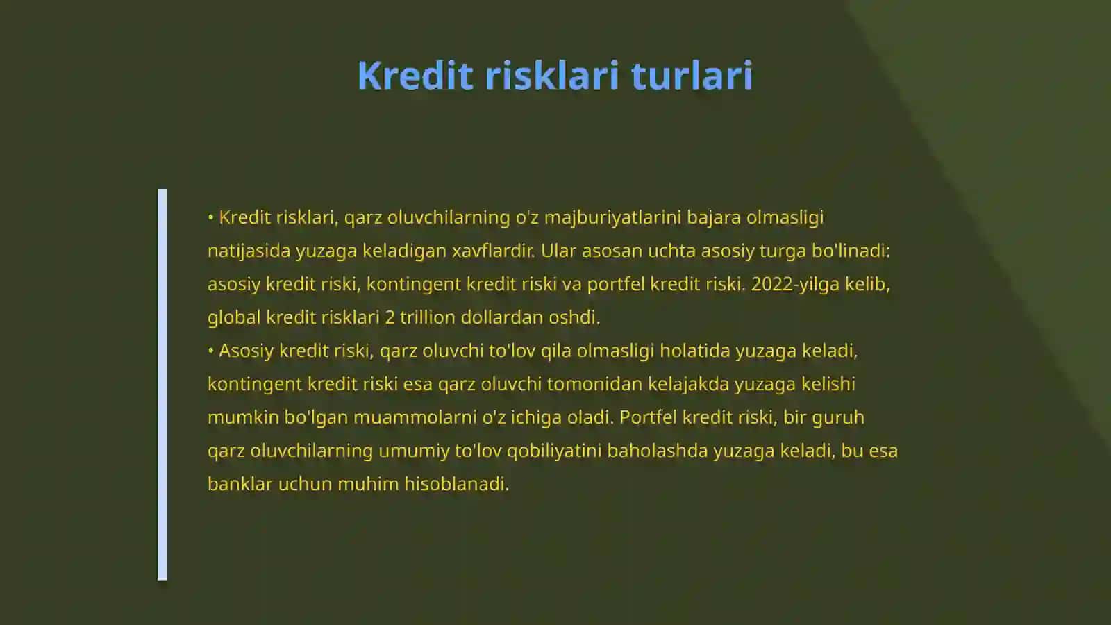Bozor risklari va kredit risklari 4
