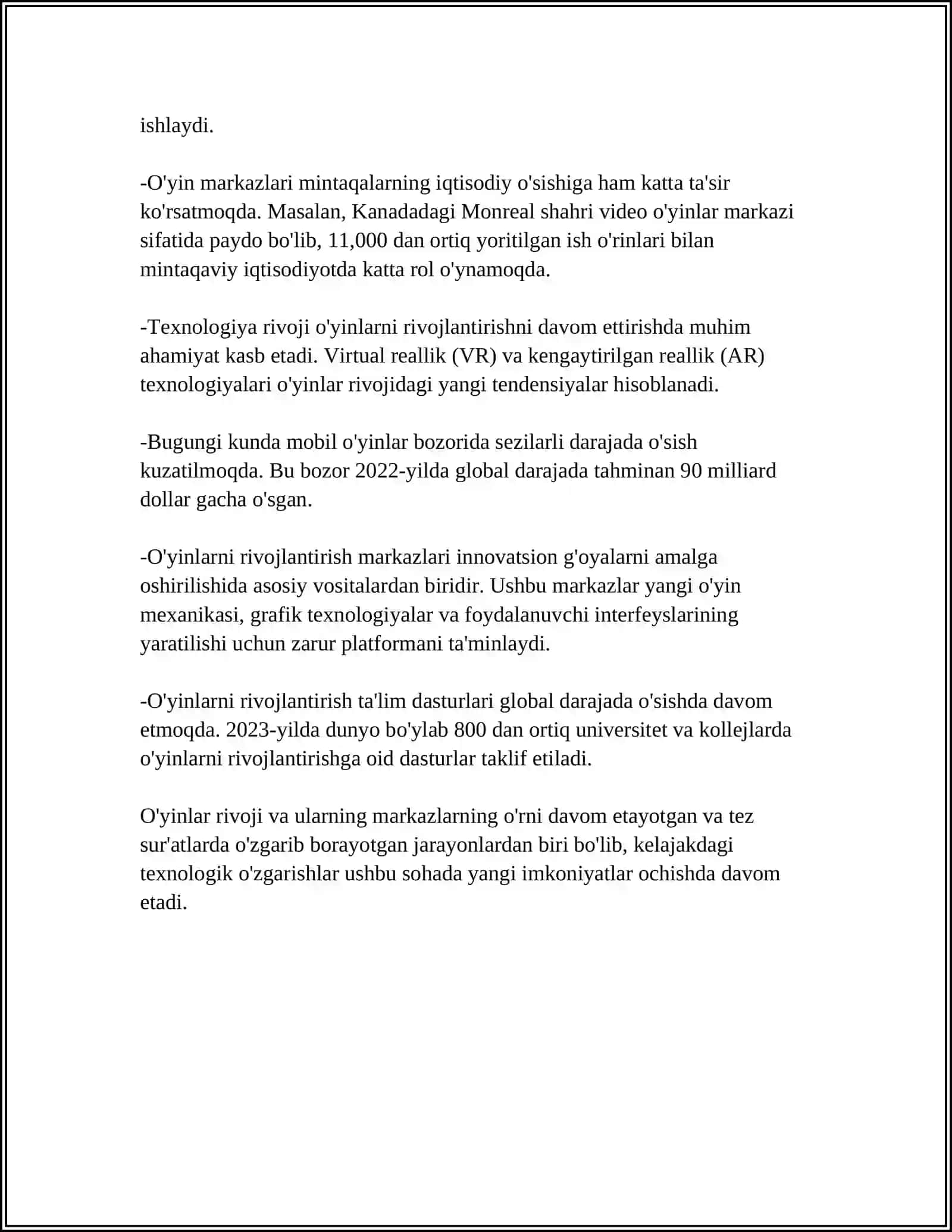 RIVOJLANISH MARKAZLARIDA O'YINNI TASHKIL ETISH 4
