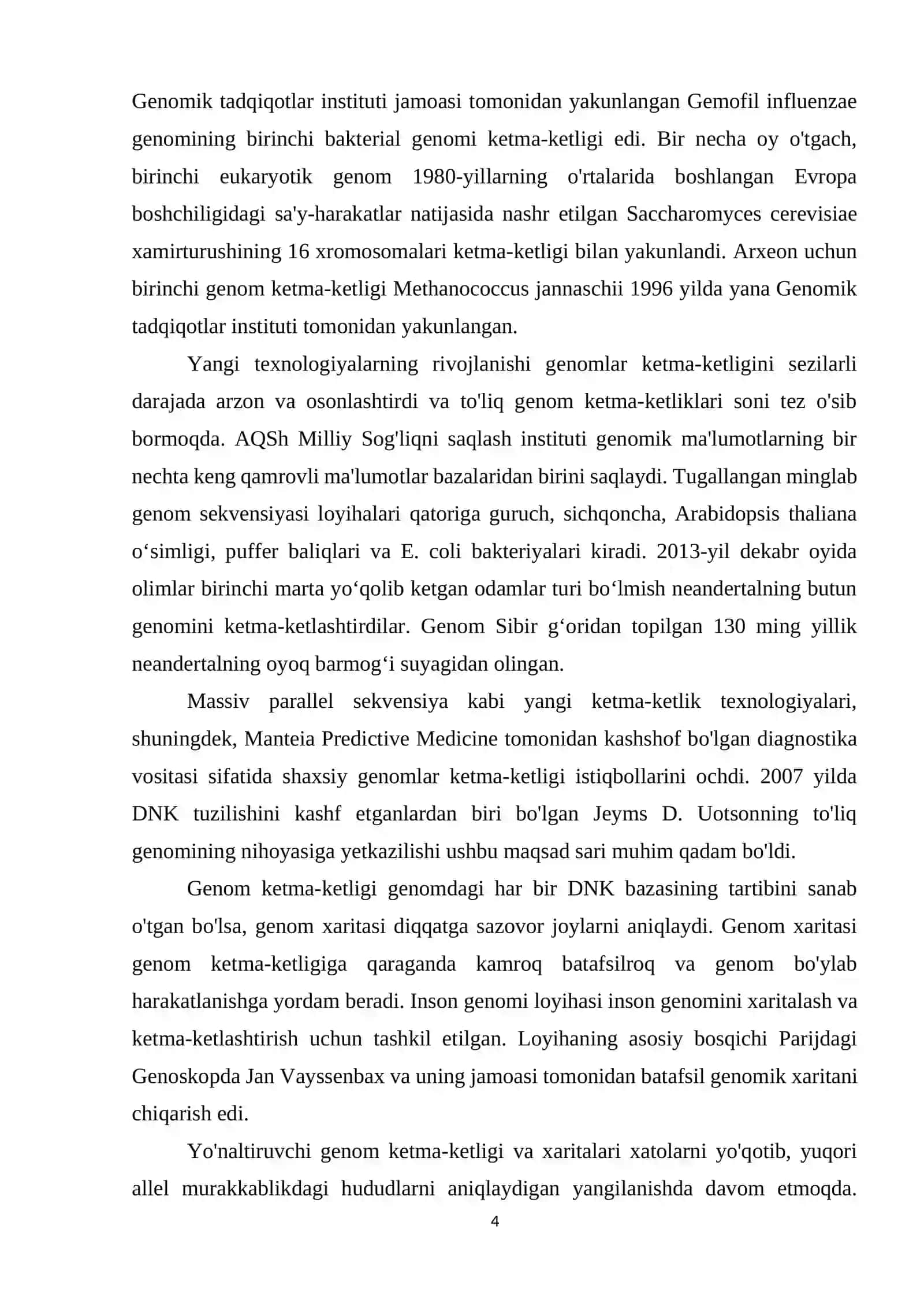 Genomning RNK darajasidagi taxlili 4