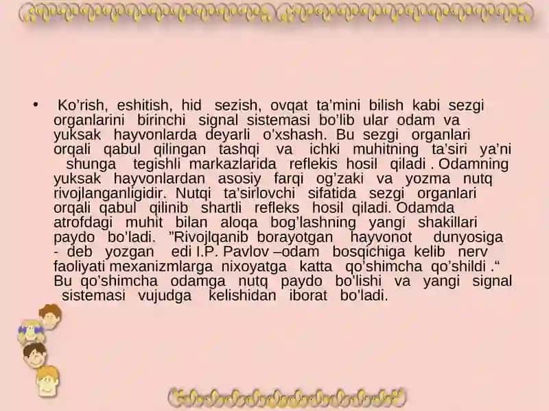 Oliy nerv faoliyati haqida tushuncha 4
