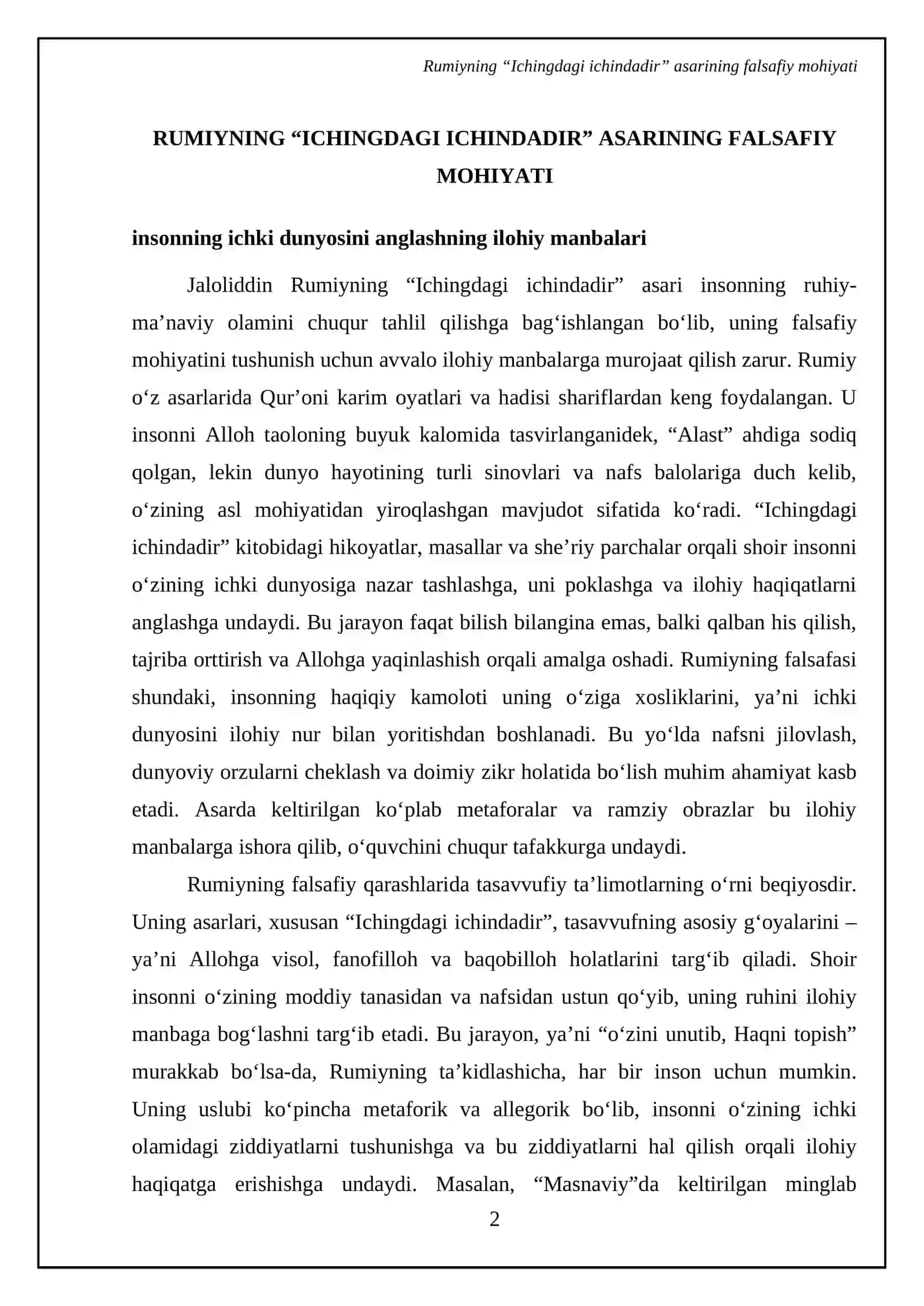 J.Rumiyning “Ichingdagi ichindadir” asari bo‘yicha esse taqdimoti 4