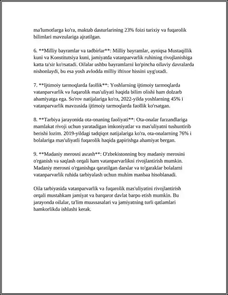 REFERAT - VATAN TARAQQIYOTIGA MEN HAM MASULMAN OILA JAMIATNING ASOSIY BOGINI 4