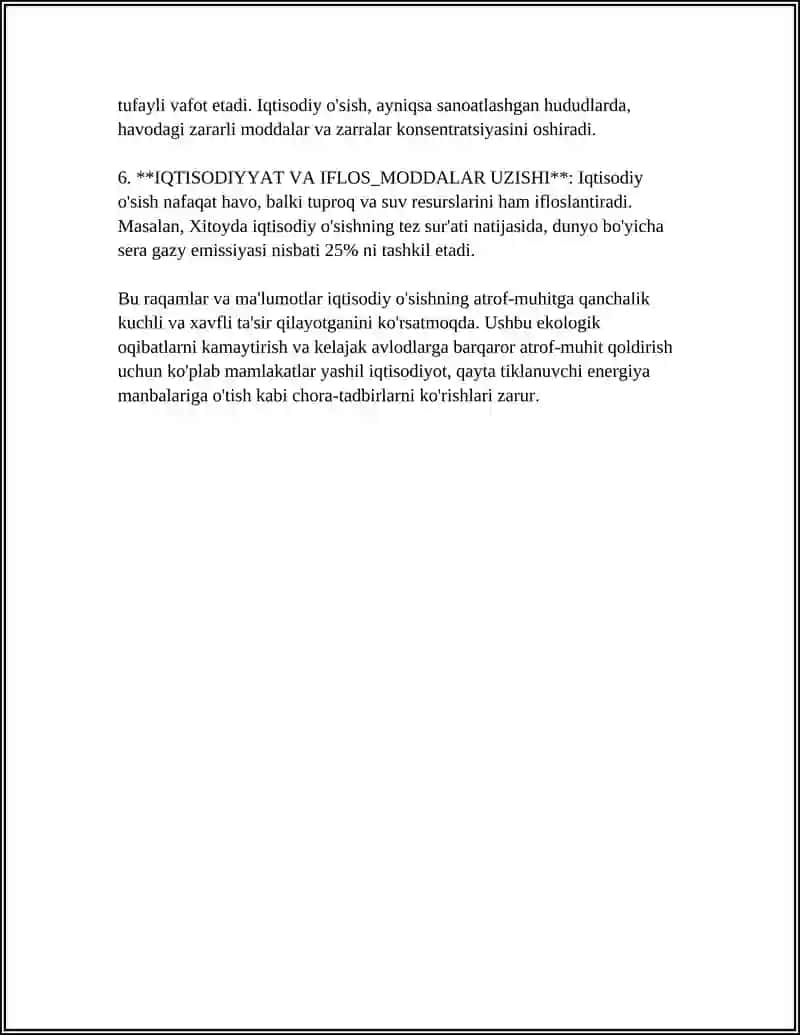Iqtisodiy o'sishning ekologik oqibatlari 4