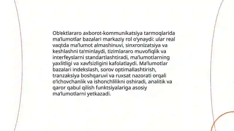 Ma'lumotlar bazasining ahamiyati va ob'ekt yordamida axborot almashish 4