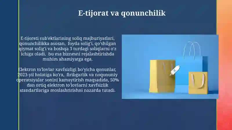 Elektron tijorat (e-commeroc) xususiy belgilari va farqi 4