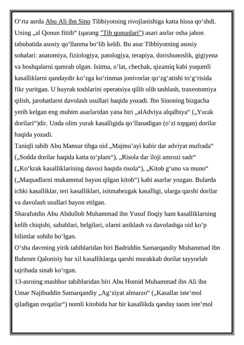 XVII-XIX asrda tibbiyot sohasida erishilgan yutuqlar 4