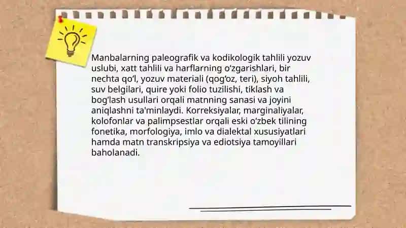 Eski oʻzbek tilining grammatik qurilishiga doir manbalar bilan ishlash 4