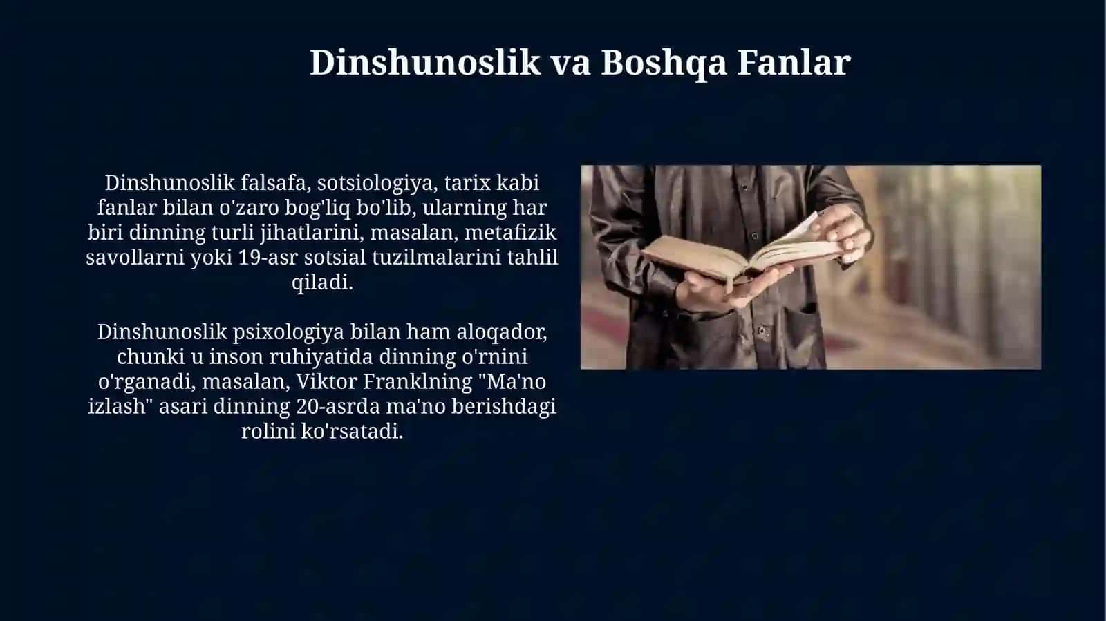 Dinshunoslik fani, maqsadi va predmeti 4