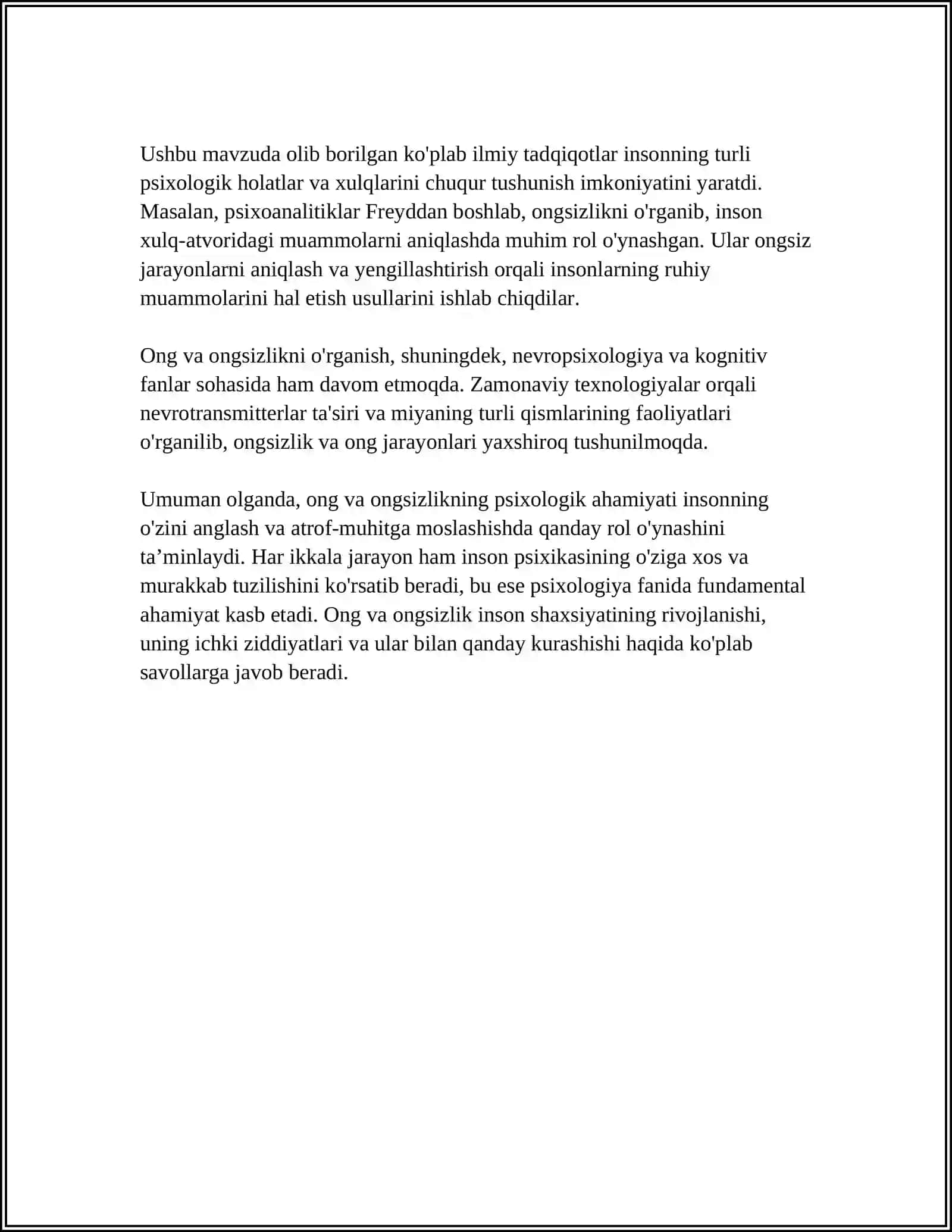 ONGNING RIVOJLANISHI VA ONGSIZ JARAYONLARNING PSIXOLOGIK AHAMIYATI 4