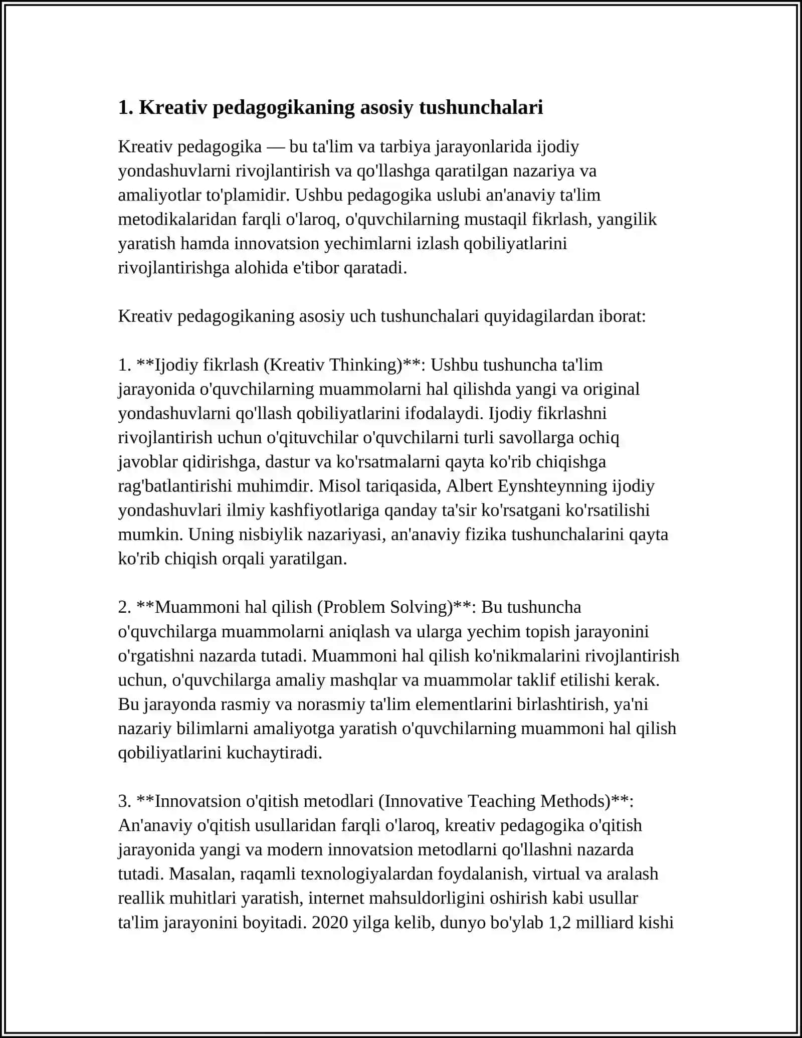 PEDAGOGIK KREATIV TASIR KORSATISH-KOMMUNIKATIV QOBILIYATNING ASOSI USULI SIFATIDA 4