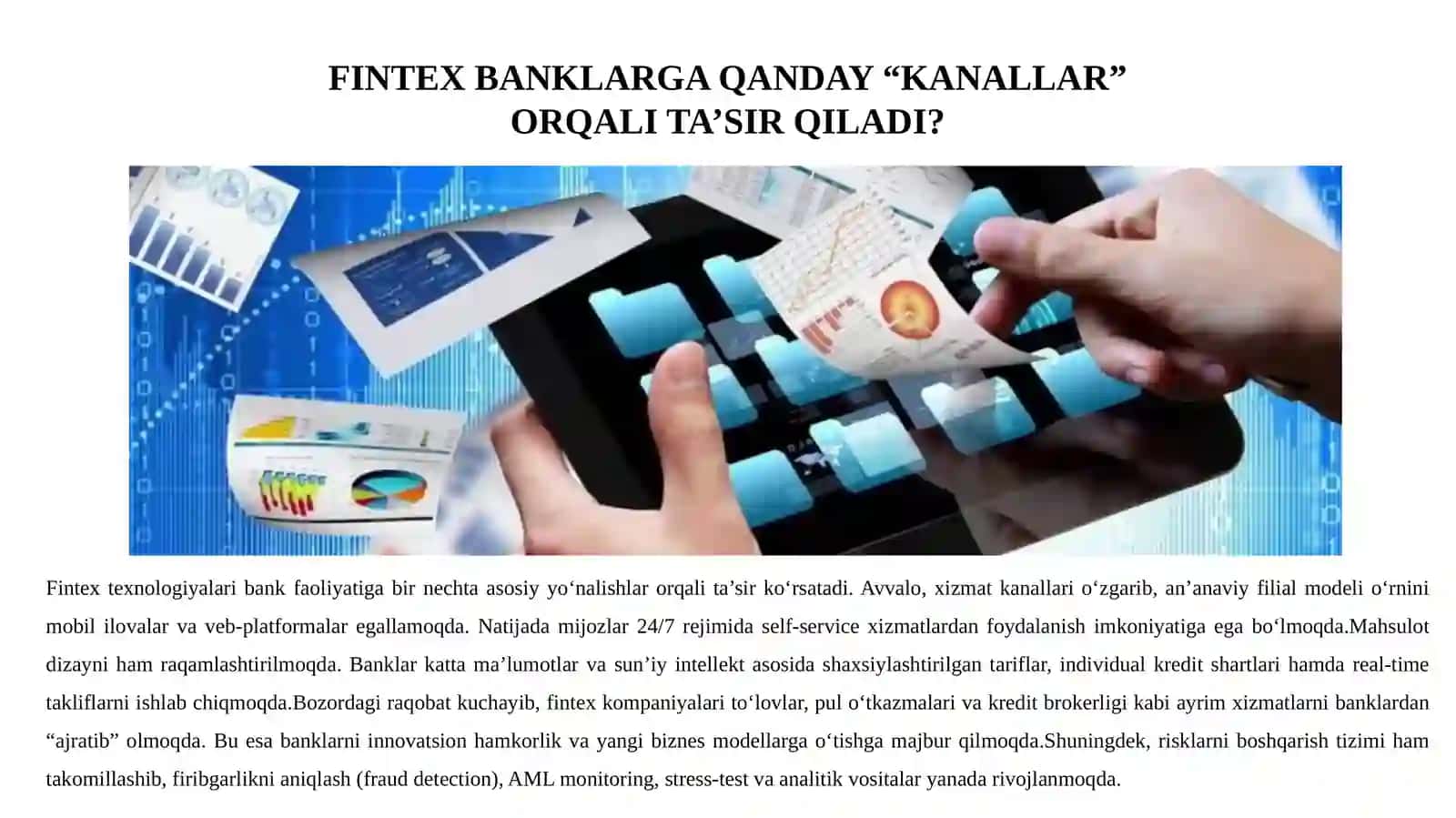 FINTEX TEXNOLOGIYALARINING BANK TIZIMIGA TA’SIRI 4