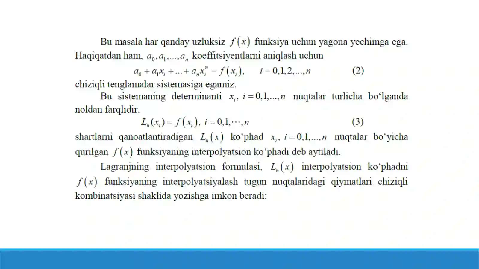 Funksiyani yaqinlashtirish masalasi 4