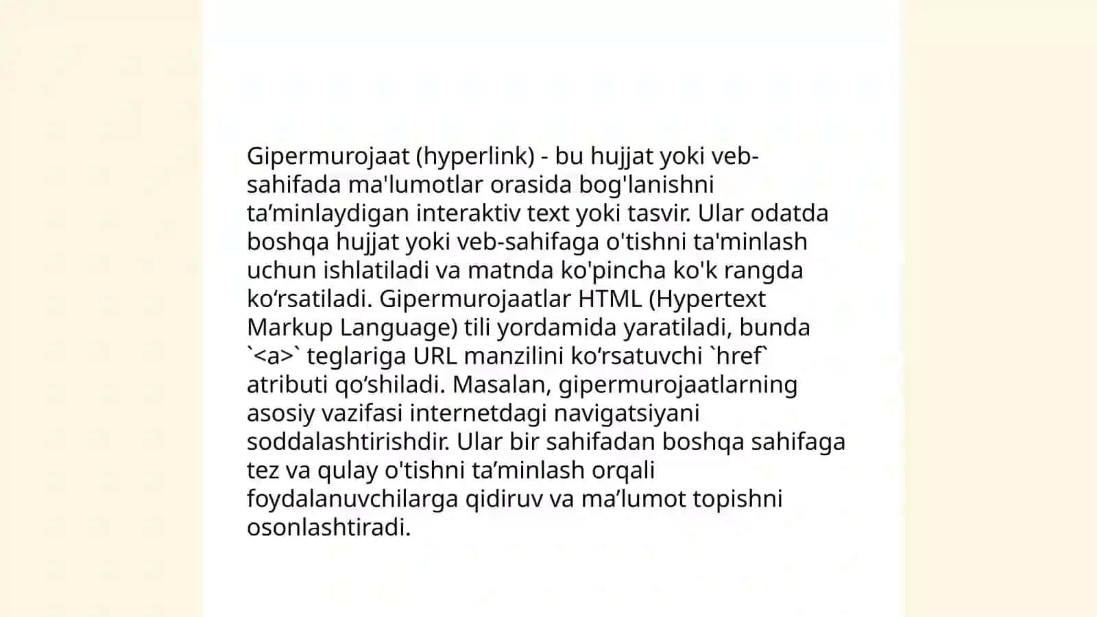 Gipertekst gipermurojaat va gipermedia tushunchalarini tavsiflash 4