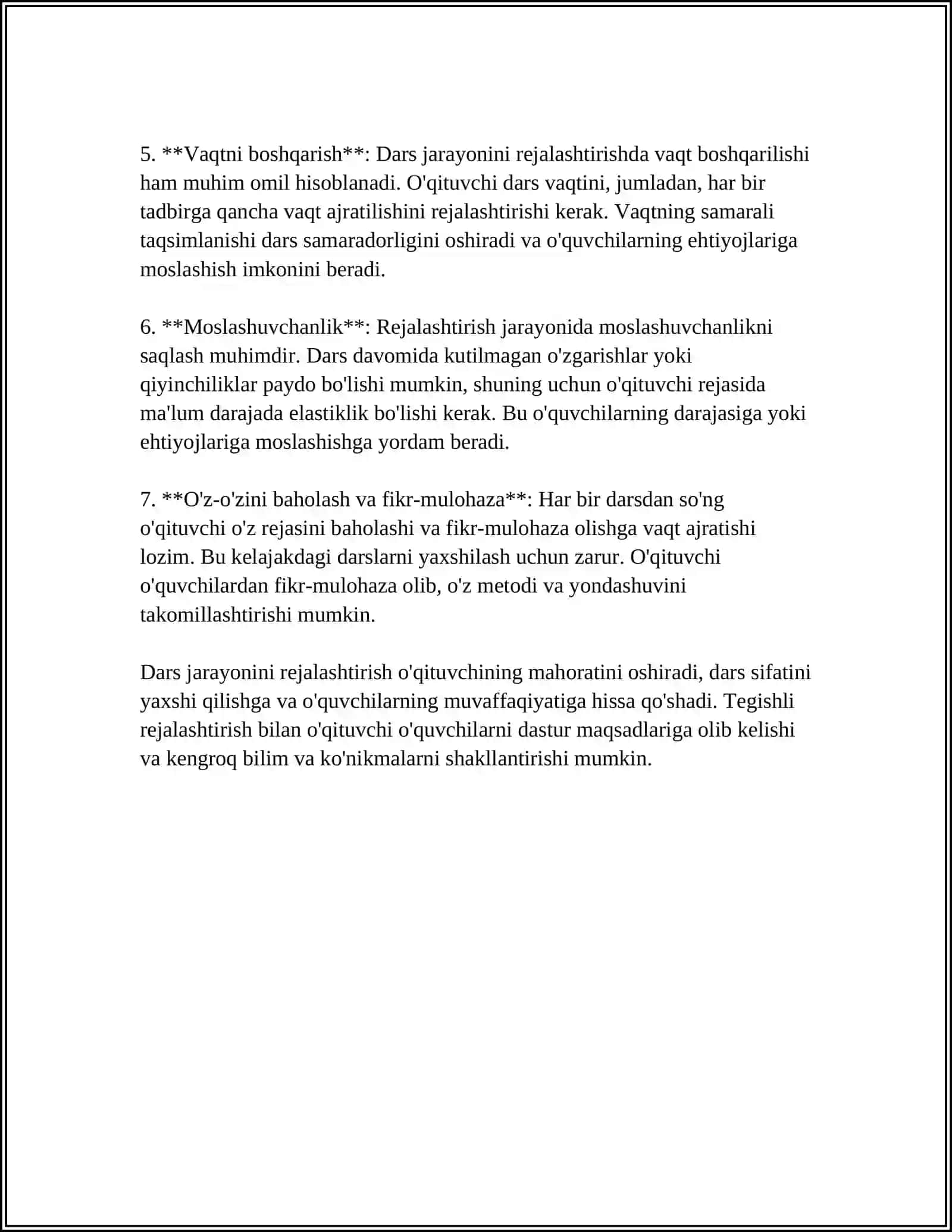 DARSNI KUZATISH VA TAHLIL QILISH 4