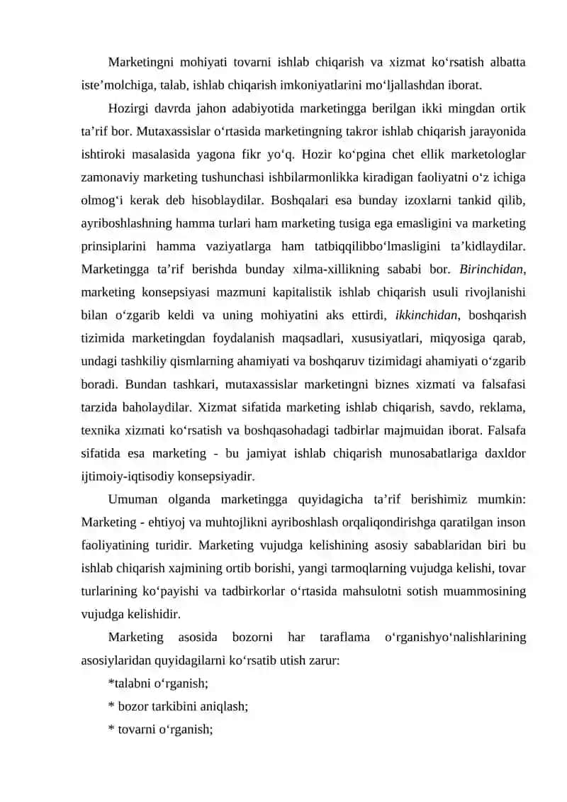 MARKETING XIZMATINI YARATISHNING XORIJIY TAJRIBALARI 4