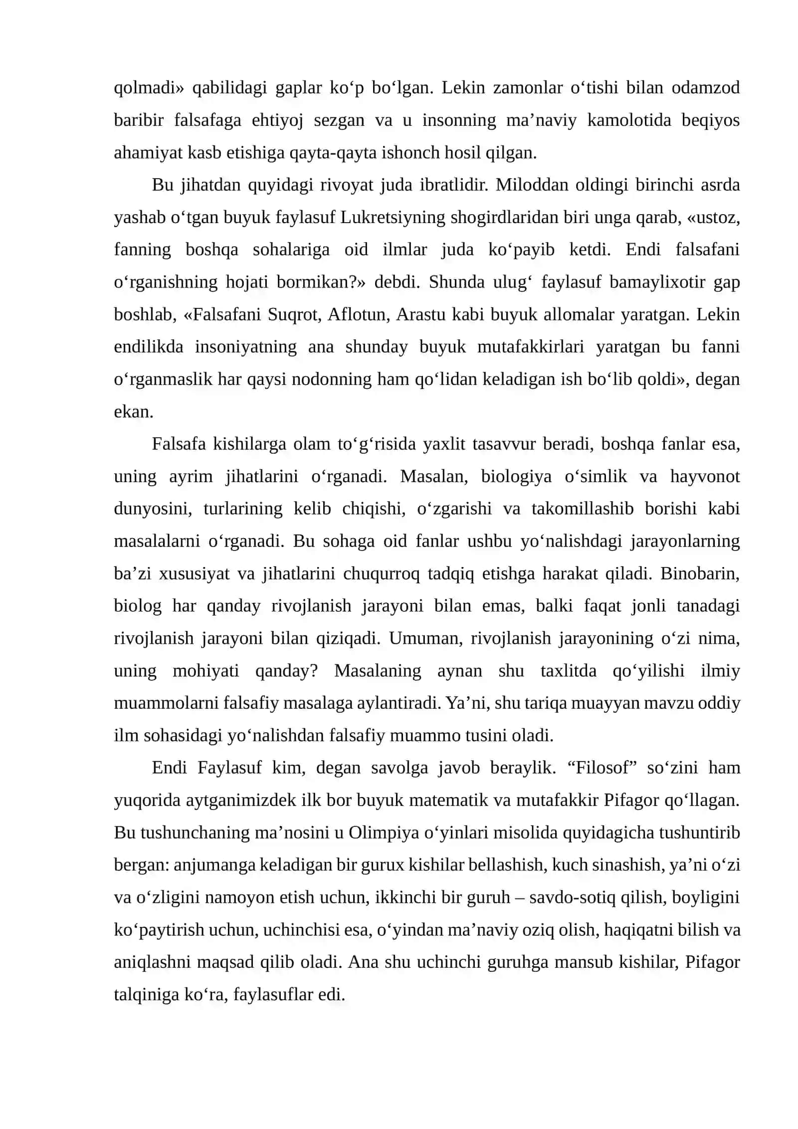 FALSAFANING FAN VA DUNYOQARASHGA DOIR MOHIYATI 4