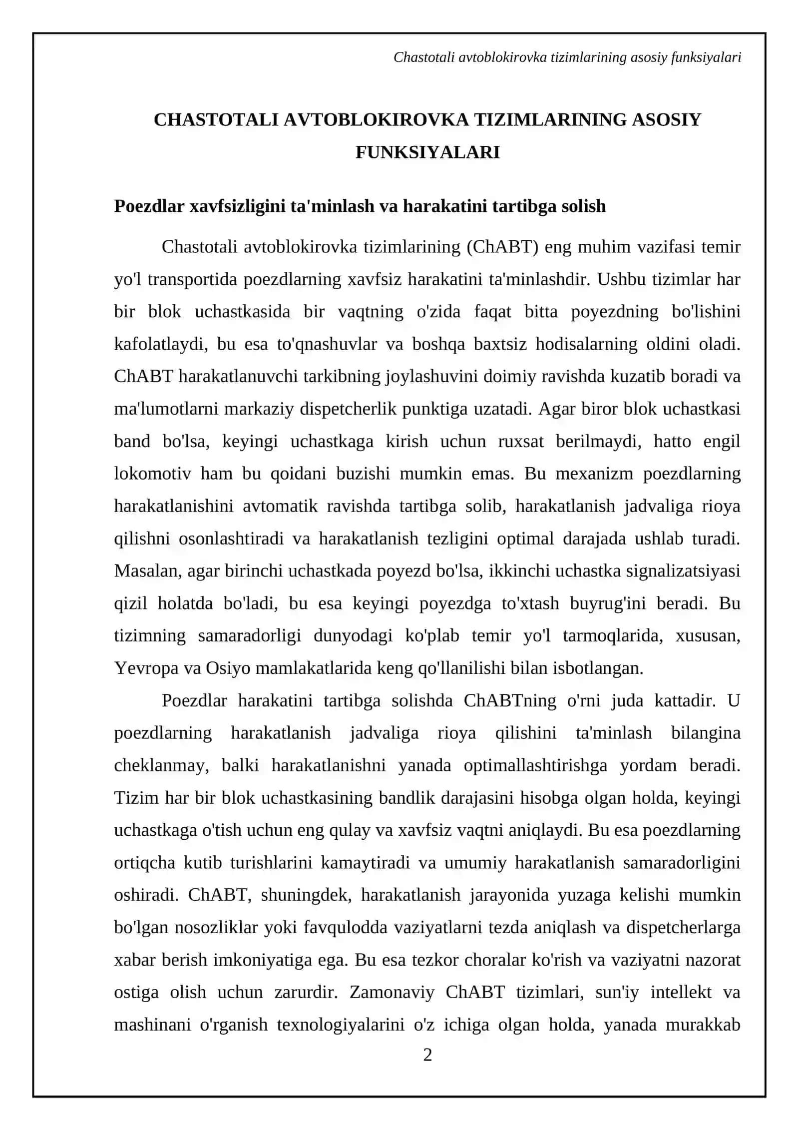 Avtoblokirovkaning chastotali tizimlari.Vazifasi va ishlash prinsipi temir yo'lda 4