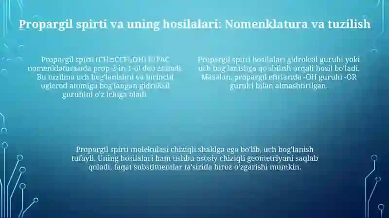 Metallorganik birikmalar va propargil spirti 4