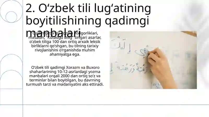 O'zbek tili leksikasining boyish manbalari 4