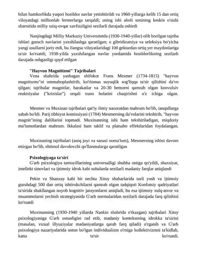Muxinaning eksperementlari 4