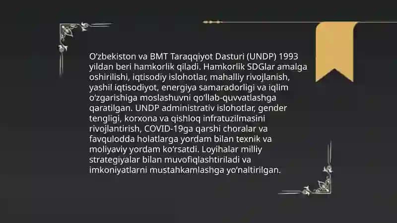 Oʻzbekistonning xalqaro tashkilotlar bilan hamkorlik aloqalari 4