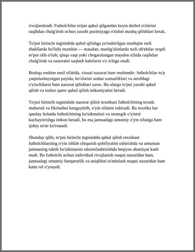 FUTBOLCHILARDA TO‘PNI BOSHQARISH TEXNIKASI VA MASHQLARI 4