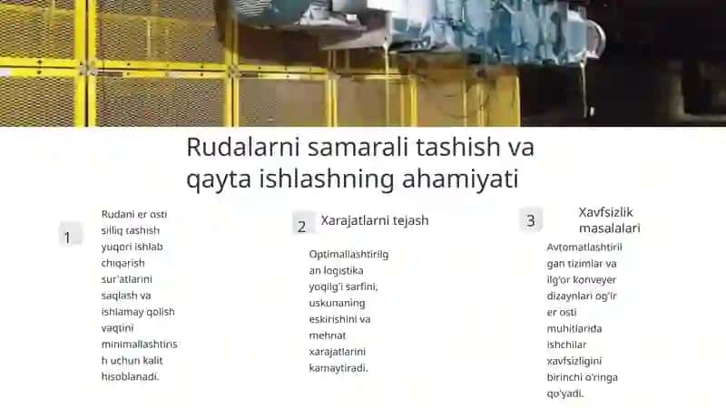 YER OSTI TRANSPORTI, QAZIB OLISH BLOGIDAN TASHQARIDA RUDANI MAYDALASH VA YUQORIGA KO‘TARISH 4