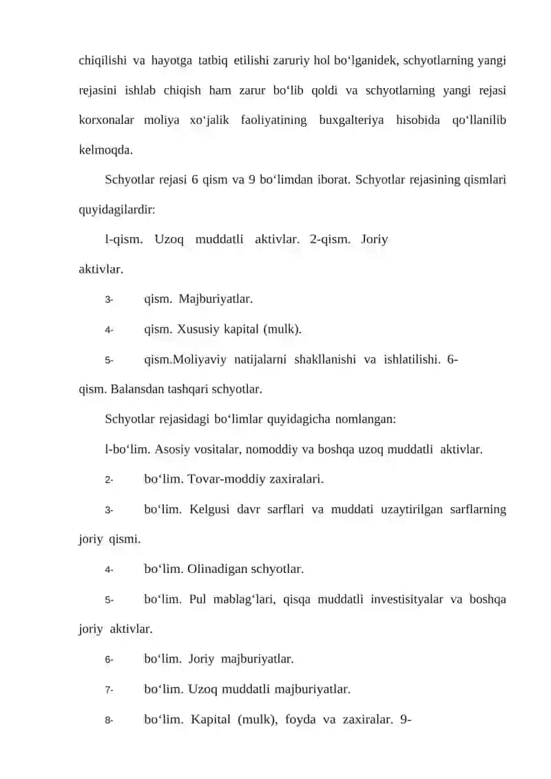 Buxgalteriya schyotlarni turkumlanishi 4