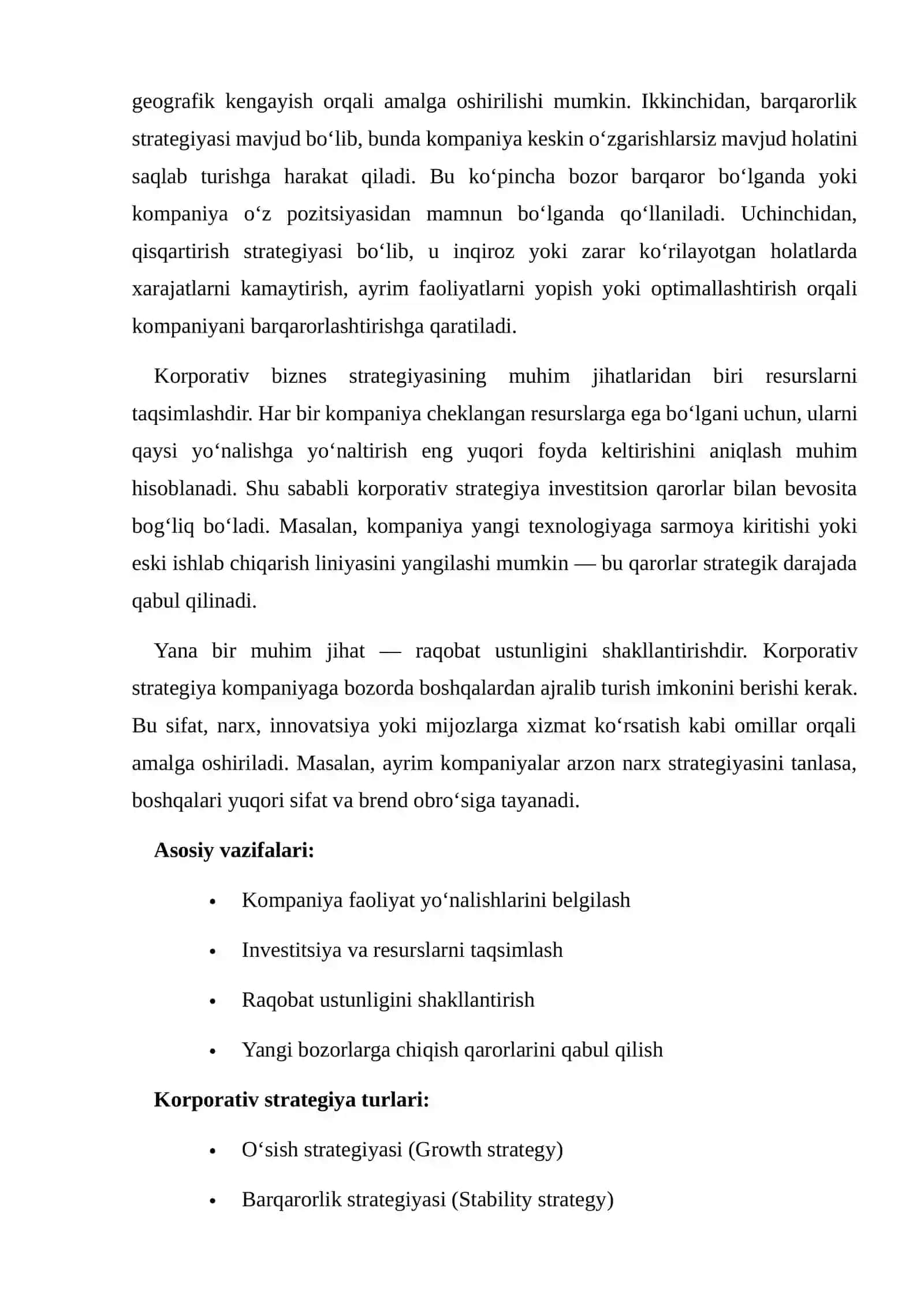 KORPORATIV BIZNES VA FUNKSIONAL STRATEGIYALAR 4