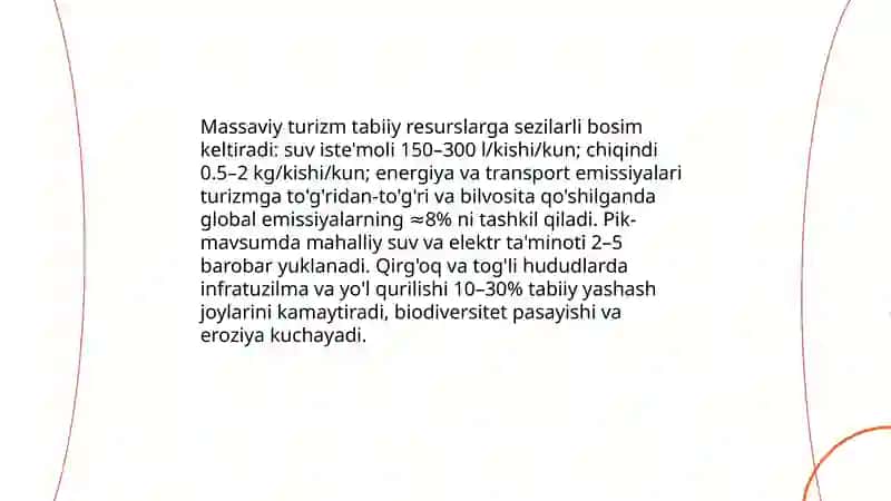 Turizm va global atrof muhit inqirozi 4