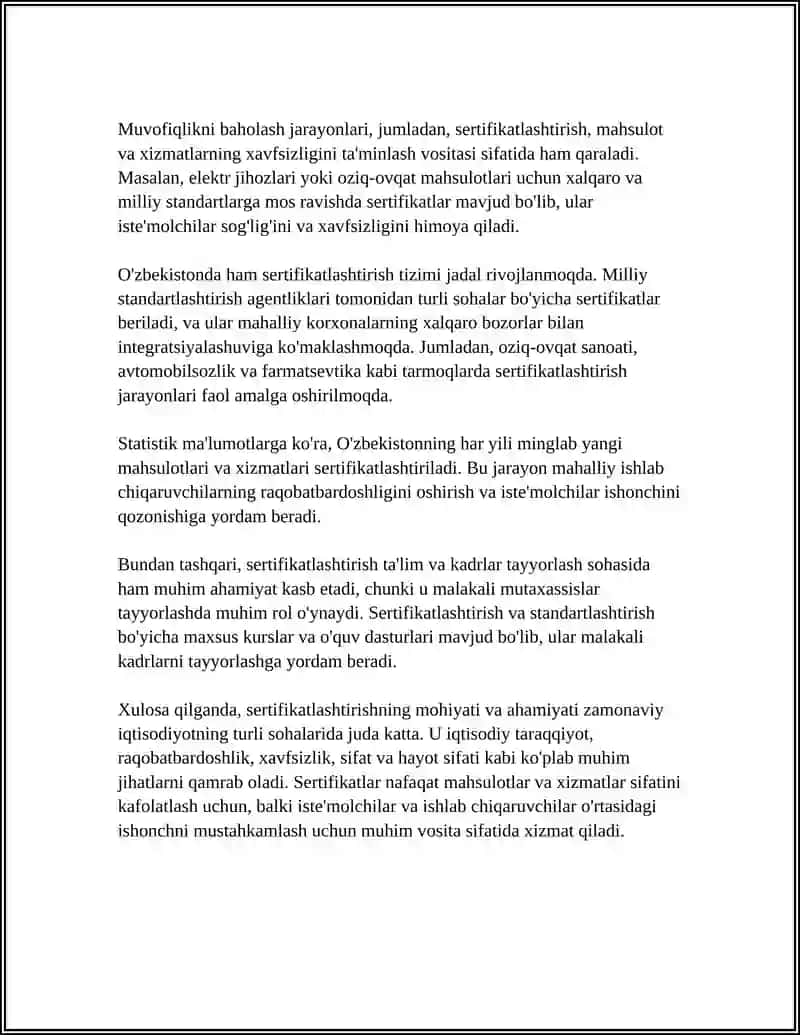 SERTIFIKATLASHTIRISHNI VA UNING HUQUQIY-MEYORIY TAMINOTI 4
