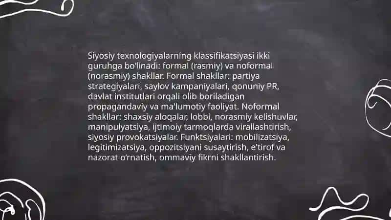 Siyosiy texnologiyalar: shakllari va funksiyalari 4