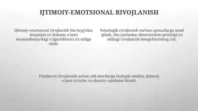 Psixik taraqqiyotning umumiy qonuniyatlari va dastlabki shartlari 4