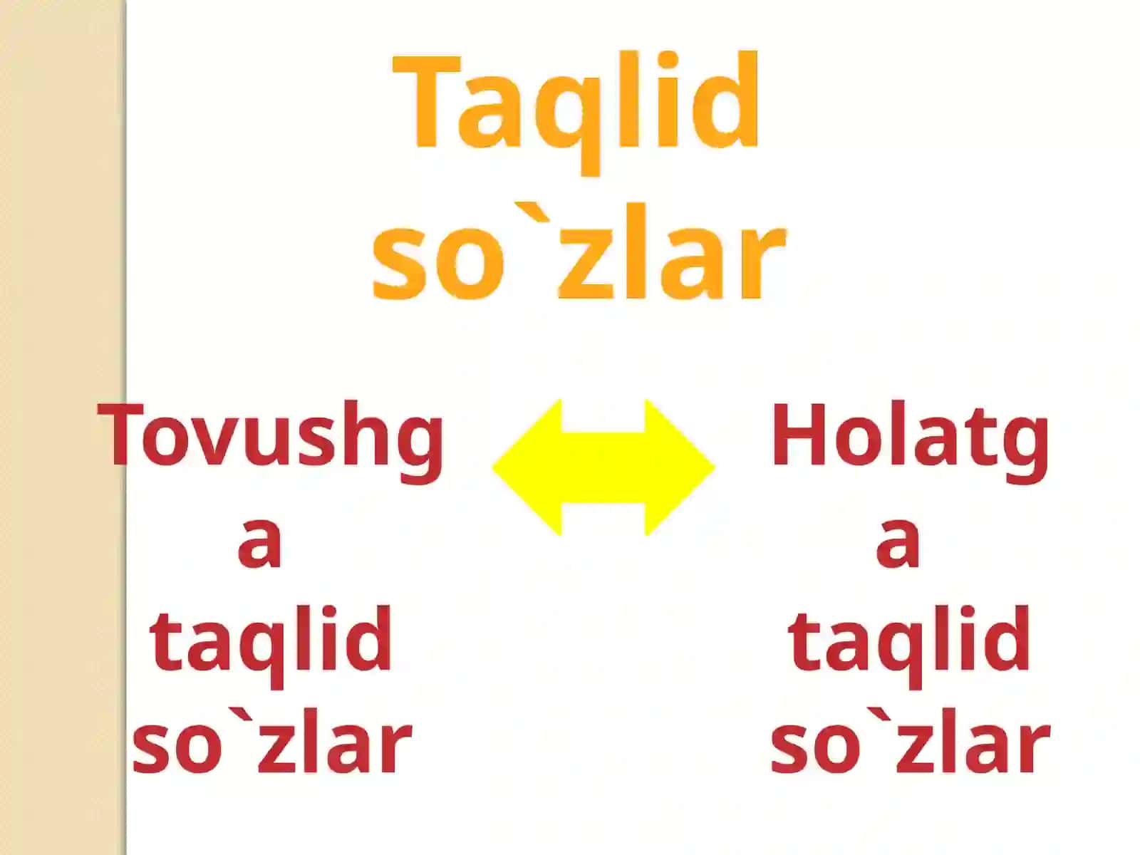 Taqlid so`zlar 4