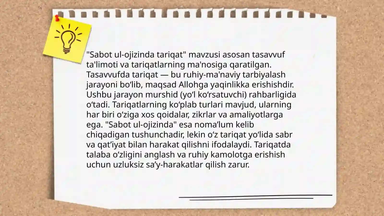 Sabot ul Ojizin asarida eʼtiqodlar masalalari, tariqatlar silsilasi 4