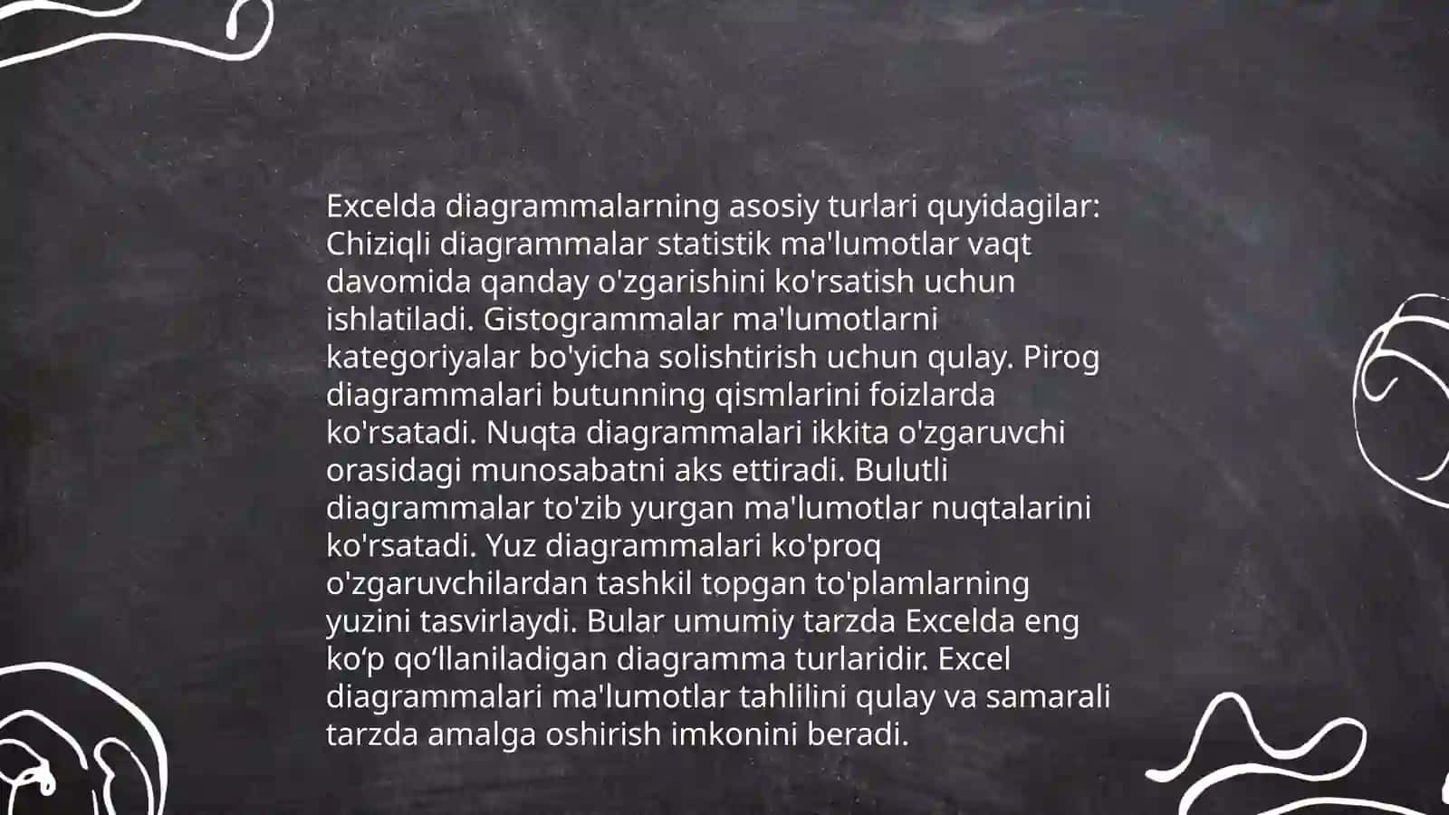 Excel dasturida diagrammalar yaratish 4