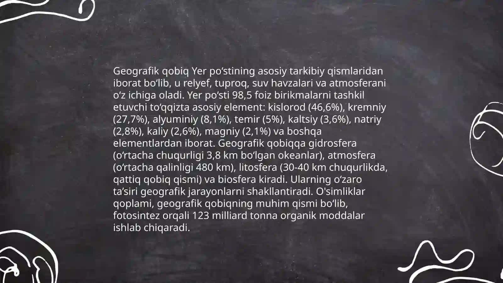 Geografik qobiqning eng yirik geosistema sifatidagi asosiy xususiyatlari 4