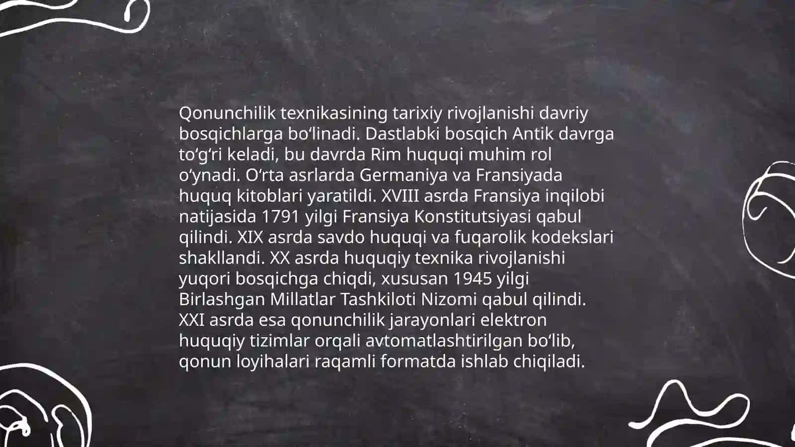 Qonunchilik texnikasi fanining shaklanishi tarixi 4