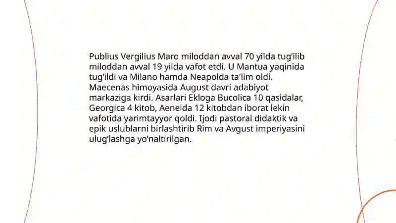 Antik davr Rim adabiyoti. Vergiliy. Terensiy 4