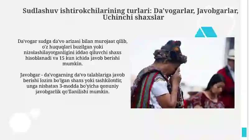 Huquqiy nizolarning ishtirokchilari 4