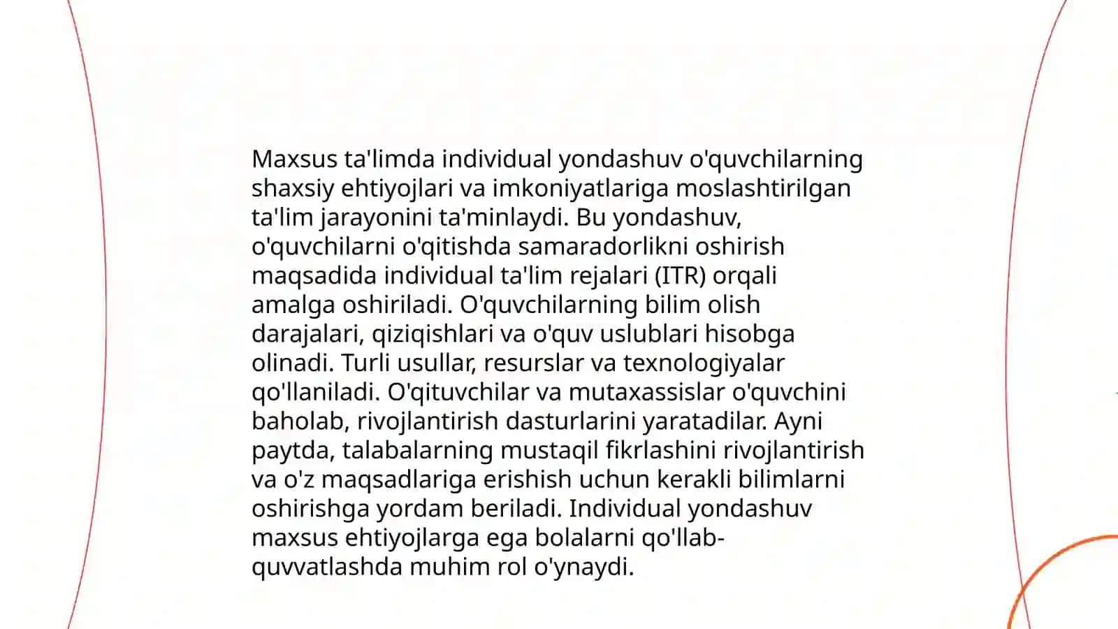 Korreksion (maxsus) pedagogikaning asosiy vazifalari tamoyillari va metodlari 4