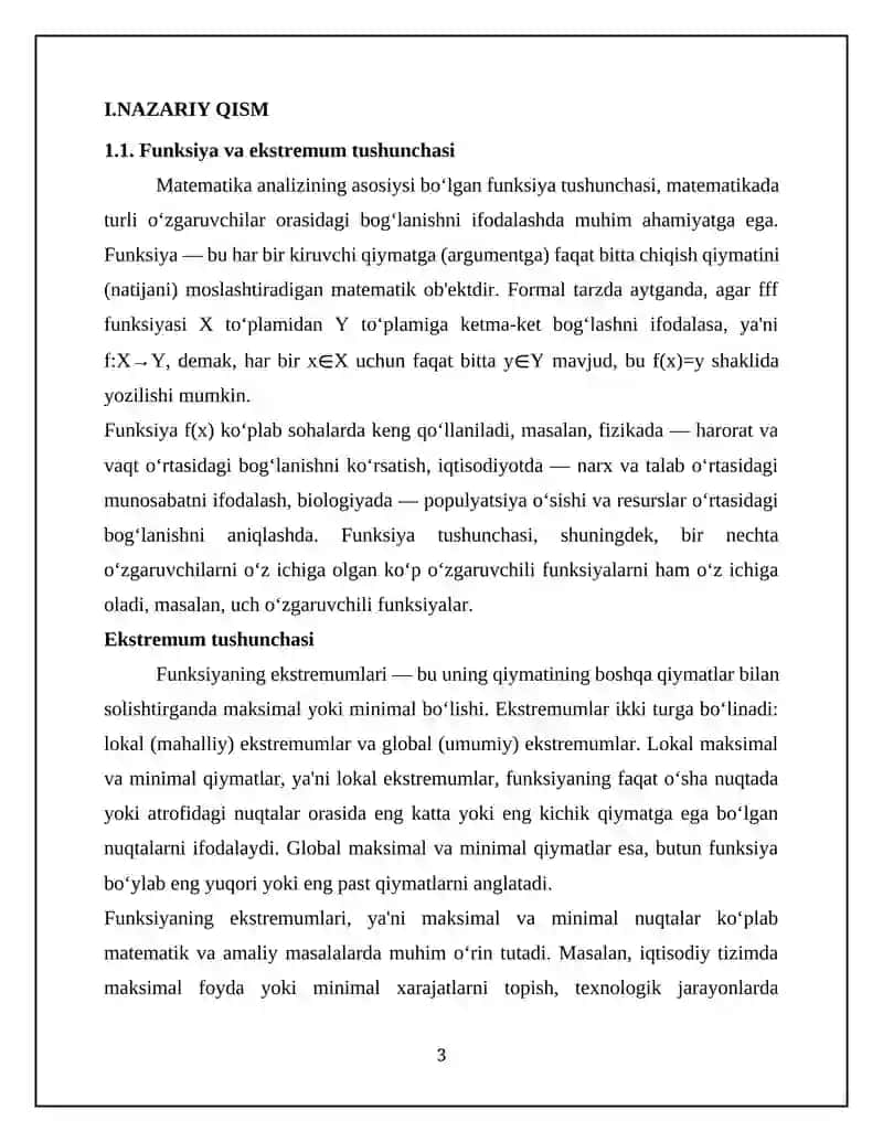 UCH O'ZGARUVCHILI FUNKSIYANI EKSTREMUMGA TEKSHIRISH 4