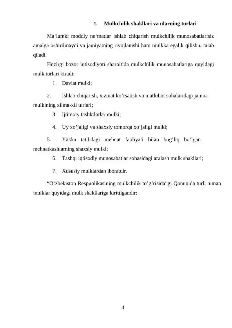 Mulkchilik shakllarini o‘zgartirish yo‘llari va usullari 4