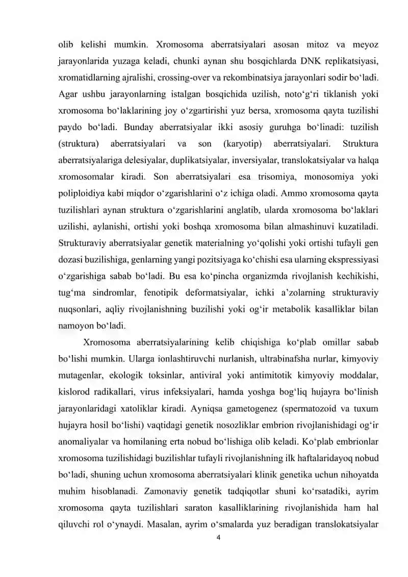 Xromosoma abberatsiyalari yoki qayta tuzilishlari 4