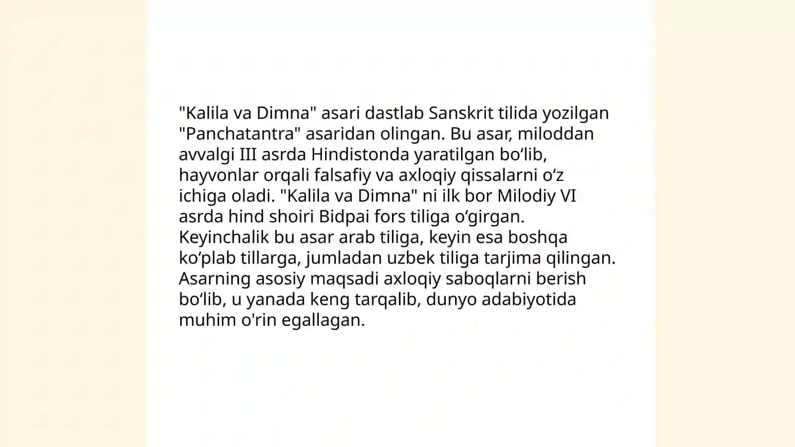 " Kalila va Dimna" rivoyatlari 4