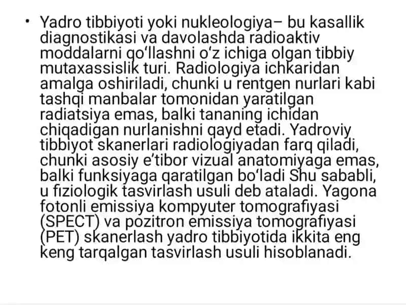 Yadro Tibbiyoti Bo'yicha Kurs 4