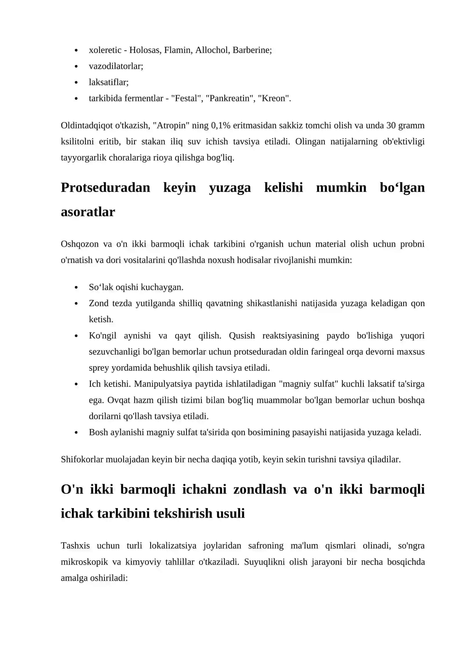 O'n ikki barmoqli ichak tarkibini tekshirish - tavsifi, xususiyatlari va tavsiyalari 4